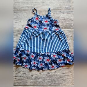 Hanna Andersson 3T VGUC Floral and Striped Blue Dress